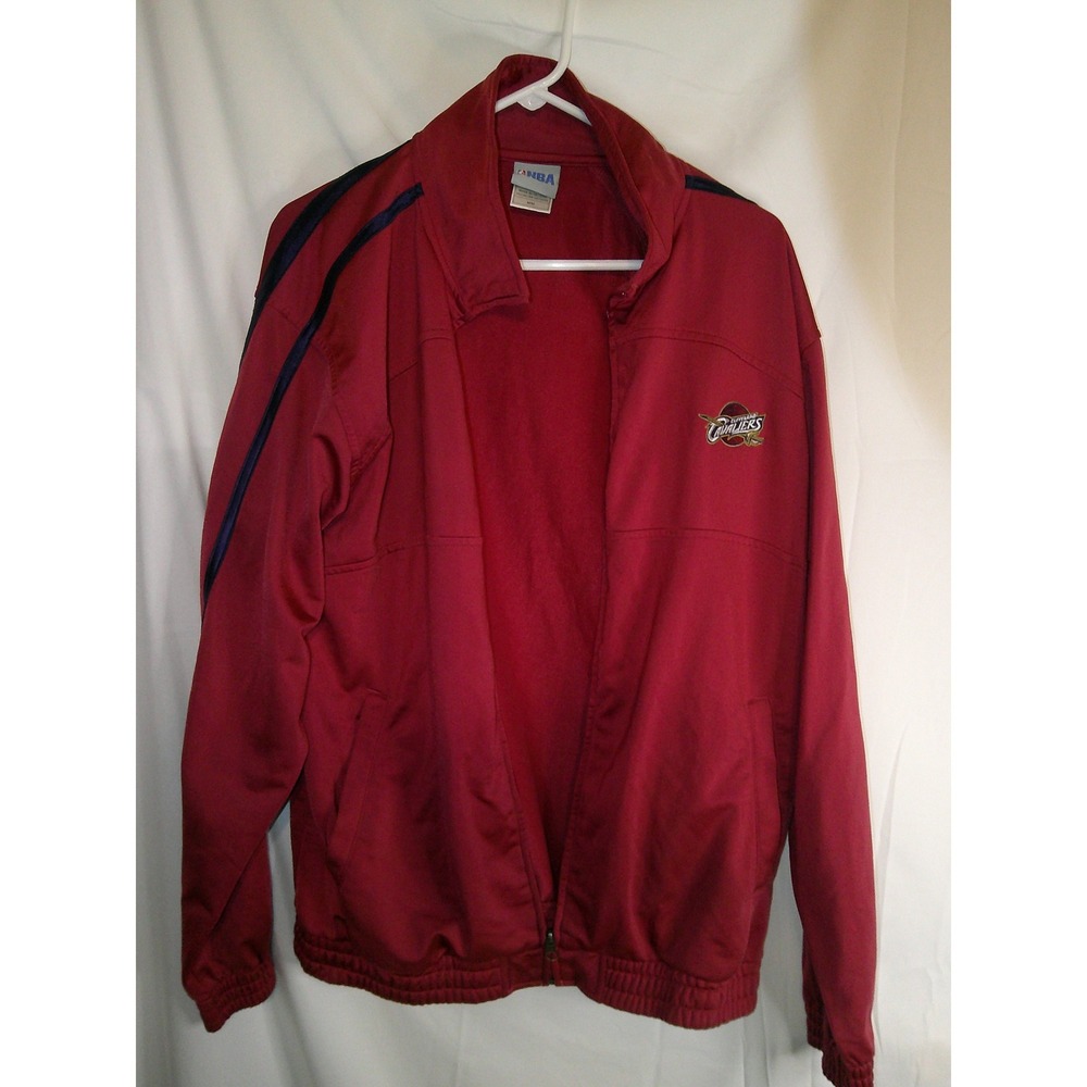 NBA Cleveland Cavaliers Track Jacket Full Zip Burgundy Striped Mens M